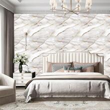 Self-Adhesive Marble Pattern Wallpaper Roll, Removable Vinyl Contact Paper For Living Room, Kitchen, Bedroom, Dorm - Waterproof DIY Wall Decor, Artificial Stone, Removable - Light Grey - View 6