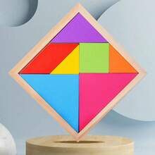 Tangram Creative Puzzle, Wooden Colorful Geometric Shape Intelligence Puzzle, Early Childhood Education AIDS, Children's Educational Toys - View 5