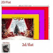 2D Flat Banner With Snowman Background In Christmas Wonderland Style, Paired With Red Curtains, Suitable For Indoor Celebration Events, Photography Studio Shoots, And Holiday Gatherings. - Multicolor - View 3