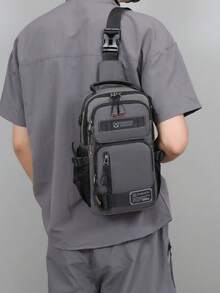 男士休闲尼龙胸包钱包，多功能腰包，大容量斜挎包，轻便单肩包，多口袋旅行包，便捷手机收纳包，适合学生、初中、高中、校园、旅行度假、商务旅行、日常通勤、购物、办公室、约会、户外、健身、跑步、骑自行车、锻炼、徒步露营、生日礼物、节日礼物 - 彩色 - 查看 10