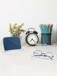 1pc Acrylic Wallet Display Stand Clear Glasses Storage Rack For Album, Cd, Magazine, Postcard, Picture, Plate, Artworks, Phone.
