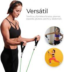 Raganet, Juego de Bandas de Resistencia de 11 Piezas, Incluye 5 Bandas Apilables para Ejercicios con Asas, Bolsa de Transporte, Correas para Tobillo y Accesorio de Anclaje para Puerta - 1 - Ver 9