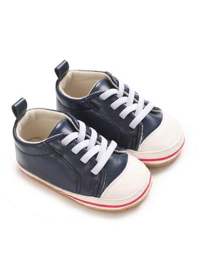 Gummisohlen Anti-Rutsch Vorläufer Schuhe für Säuglinge, modische PU Lässig Schuhe für Säuglingsmädchen und -jungen, 0-1 Jahre alt, Frühling/Herbst