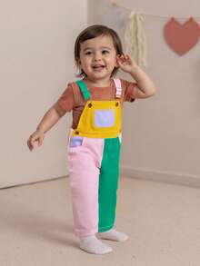 Tween Boys Denim Overalls & Jumpsuits - 黃粉綠 - 查看 3