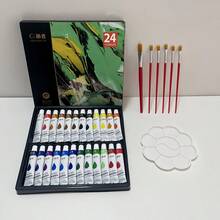 36色丙烯颜料套装，每瓶0.41液体盎司（12毫升），不褪色，色彩鲜艳，适合儿童、成人、艺术家，可用于画布、工艺品、木材绘画 - 是艺术家、学生、工艺品制作、DIY墙面和服装绘画的理想之选！