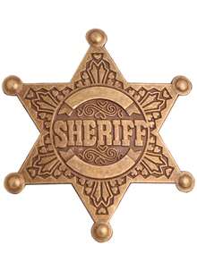 1 件警长徽章，金属材质，警察徽章别针，老西部警察星徽章，西部道具 - 銅色 - 查看 4