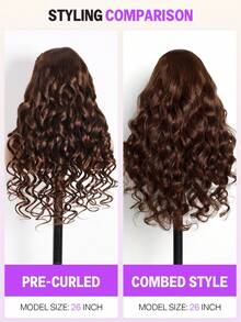 MEGALOOK Upgraded 13x6 Three-Go™ Deep Brown Water Wave Lace Front Wig - 100% Human Hair, Ear To Ear Lace, Natural Hairline, 18-26 Inches #4 Brown Wig - No Glue Needed, Beginner Friendly, Durable & Long-Lasting, Lightweight Cap - S4 - View 10