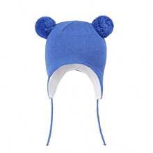 Cute Pom Pom Babys Winter Hat Infant Earflap Knit Warm Cap For Boys Girls Toddler Kids Thermal Lined Beanie