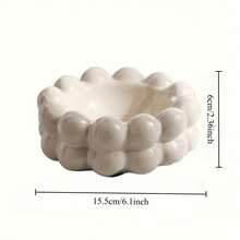 1pc Cloud Shape Ceramic Storage Box, INS Home Decor Ornament, Great Party Gift! Creamy-White Portable Storage Tray, Anti-Dust Design For Car, Living Room, Office & Cafe. - Multicolor - View 5