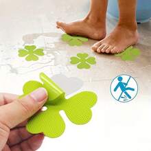 7 pièces Tapis de bain antidérapants en PEVA et caoutchouc auto-adhésifs, stickers antidérapants en forme de cœur et de trèfle pour baignoire, fournitures de salle de bain, décalcomanies de baignoire, tapis antidérapants de douche