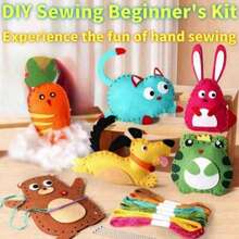 6-Piece Sewing Kit | DIY Animal Hanging Decorations With Plastic Needles | Beginner's Craft Kit For Easter, Birthday, Christmas Gifts (Creative Handmade, Non-Injurious, Holiday Crafts)