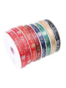 Merry Christmas! 2cm Polyester Ribbon With Gold Foil Stamping, Christmas Gift Wrapping Ribbon, Christmas Gift Decoration Ribbon