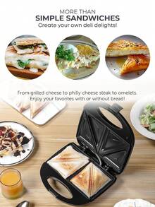 SCISHARE 1 Máy làm bánh mì kẹp 23x23x7.5cm, công suất 750W, trang bị tấm nướng gốm chống dính | Phích cắm EU | Làm nóng hai mặt | Làm nóng đều | Dễ dàng vệ sinh, tiện lợi cho việc làm bữa sáng và đồ ăn nhẹ. Thiết kế nhỏ gọn, đáy chống trượt, lý tưởng cho gia đình và văn phòng. - Phích cắm loại EU E (220-240V) - Xem 7