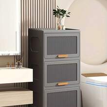 6-Tier Plastic Stackable Storage Bins: Cabinet-Style Containers For Home & Office - Neatly Stores Items, Enhances Space Efficiency - Grey - View 4
