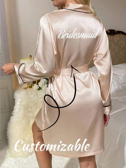 Custom Personalized Satin Bridal Robe With Lace Trim, Custom Wedding Robe For Bride Bridesmaid, Personalized Satin Robe, Custom Bridal Robe, Bridesmaid Getting Ready Robe, Wedding Party Robes, Lace Trim Robe, Custom Name Robe, Bride Robe Gift, Bridal Shower Gift, Silky Loungewear, Matching Bridesmaid Robes Silky Loungewear For Bridal Party Gift, Getting Ready Robe,Durable,Colorful,Cute,Adorable,Funny,Kawaii,Y2K,Stylish,Unisex,Casual,Custom,Personalized,Unique,Customized,Ideal Gifts For Him,Ideal Gifts For Her,Her,Boyfriend,Girlfriend,Family,Friends,Customized Wedding & Event