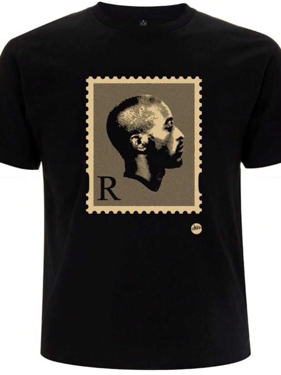 RAKIM 'R' Hip-Hop Stamp T-Shirt - màu đen - Xem 1