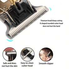 Black Cordless Electric Hair Clipper For Men, USB Rechargeable Grooming Kit With Hair Trimmer, Beard Trimmer And Edger - Perfect Gift For Father's Day