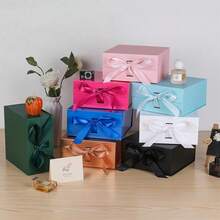 Pink Gift Box,6x6x3 Inches Gift Boxes With Lids For Presents With Magnetic Closure And Ribbon For Wedding,Storage,Birthday-838249 - 08x8x4Inch-Hồng Sáng-Gói 5 - Xem 8