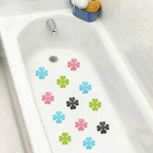 7 pièces Tapis de bain antidérapants en PEVA et caoutchouc auto-adhésifs, stickers antidérapants en forme de cœur et de trèfle pour baignoire, fournitures de salle de bain, décalcomanies de baignoire, tapis antidérapants de douche