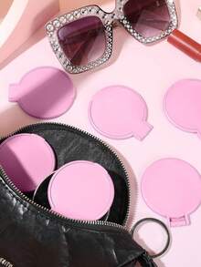 1/5/10/50/100pcs Handheld Small Mirror, Portable Makeup Mirror For Purse, Travel Essential, Dorm Room Vanity Mirror, Gift For Friends, Classmates, Girlfriends,Giveaways,Travel,Cheap Stuff,Travel Essential - Pink - View 4