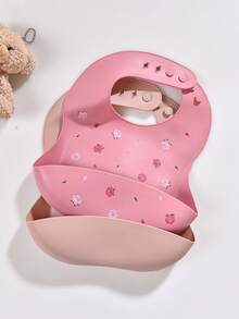 2 Stücke personalisierte Baby Lätzchen, weiche Silikon Lätzchen mit Klettverschluss, wasserdicht und fleckresistent, geeignet für Babys Jungen und Mädchen, personalisierte Geschenke mit Rosen, Einhorn, Regenbogen, Engel Motiven, ganzjährig, Valentinstag Serie - Verschiedenfarbig - Übersicht 12