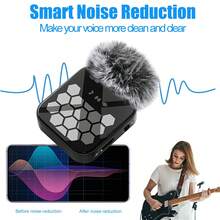 Wireless Lavalier Microphone Compatible With Iphone IPad TypeC Lapel Mics Plug-Play 2.4G Ultra-Low Delay Built-In Noise Reduction Chip 8H Working Time For Video Recording Interview Podcast Vlog - Black - View 9