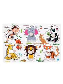 1Pc Wooden Shape Puzzle Toy, Fine Motor Color Matching Sorting Board, Early Learning Educational Activity Toy Gift For Preschool Toddler Baby 3 4 5 Year Old - Multicolor - View 22