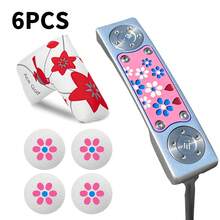 1pc New Golf Putter Golf Club 32 33 34 35 36 Inch With Headcover Cartoon Floret Golf Clubs - Improve Ball Speed & Accuracy, Equipped With 4 Fun Golf Balls - Silver - View 11