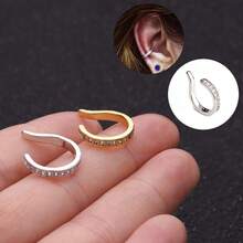 1pc Minimalist Zirconia Ear Cuff, Earring For Non-Pierced Ears, Fashion Jewelry - Ear Clips - View 10