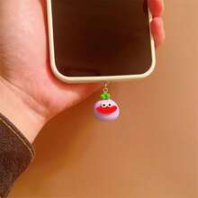 新款卡通西兰花、玉米、丑萌蔬菜和香肠设计手机防尘塞、Type-C 充电端口装饰、送给朋友和情侣的吊坠礼物