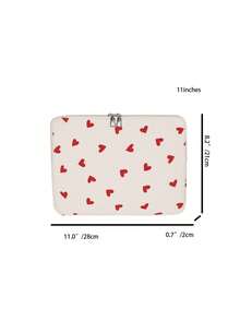 1pc 11"/13"/15" Student Laptop Sleeve, Red Heart Print Casual Unisex Laptop Bag, Protective Case, File Bag, Notebook Sleeve, Laptop Carrying Bag, Compatible With MacBook, HP, ASUS, Suitable For Girls, Teens, Boys, College Students, 9-15" Tablet Sleeve, Compatible With IPad Air 4/5, IPad Pro Autumn University Essentials Laptop Bag For Women Mac Book Case Back To School