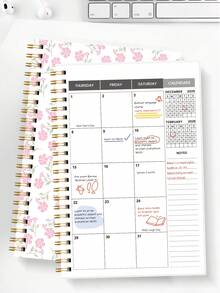 全新 1 本 2026 年 1 月至 2027 年 12 月月度计划本，简约活页式，粉色，包含每日、每周和每月计划，2026 至 2027 年学校办公用品，女士办公桌复活节礼物 - 彩色 - 查看 8