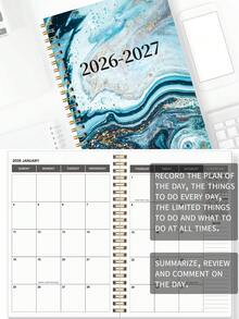 BUBU 1 件螺旋月度计划表，2 年月度计划表，含 3 张定制贴纸，2026 年 1 月至 2027 年 12 月，5.6 英寸 X 8.0 英寸，非常适合学校和办公室日程安排、办公桌配件、返校用品 - 紫色 - 查看 6