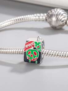 1pc Fashionable & Charming Halloween Series Skeleton, Ghost, Mummy, Witch, Drink Bottle Beaded DIY Halloween Bracelet Necklace Gift