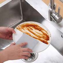 4 PIEZAS/8 PIEZAS/12 PIEZAS Esponja de limpieza de cocina de alta densidad de seda plateada, esponja mágica de fregado, cepillo de fregado de doble cara, esponja universal abrasiva para lavar platos