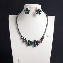 3 Stück/Set silberfarbener Schmuckset mit kubischen Zirkonia Blumen-förmigen Ohrringen, Halskette, modisches Schmuckgeschenkset für Frauen, geeignet für Feste, Partys - Schmuckset - Übersicht 9