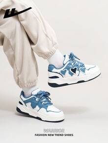 1 Pair WARRIOR Women's Thick Sole Lace-Up Soft Bottom Casual Shoes, Low-Top Outdoor Flat Shoes, Round Toe Low Heel Non-Slip Solid Color Elegant Soft Bottom Hiking Shoes, Suitable For Students, Graduation Photos, Flat Shoes, Low-Top Leather Sports Skateboard Shoes