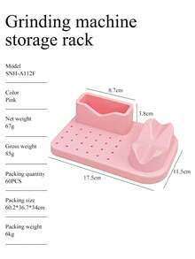 1 قطعة رف تنظيم مثقاب الأظافر من البلاستيك باللون الأبيض/الوردي/الأسود/البنفسجي/الأزرق، بتصميم ياباني من الخشب لتخزين وعرض أدوات مثقاب الأظافر على المكتب مع تصميم مانع للانزلاق، مناسب لصالون الأظافر