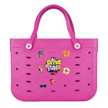 EVA Women's Waterproof Beach Bag, Oversized, Large Capacity Fashionable Open Design Handbag, Rubber Shopping Bag, Multiple Colors And Sizes Available, Perfect For The Beach, Swimming Pool, Camping, Vacation, Solid Color Shoulder Tote Bag - 彩色 - 查看 10