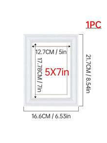 1pc Nordic Style Flat Edge Simple Photo Frame, Density Board Frame Suitable For Living Room, Study, Bedroom - White - View 12