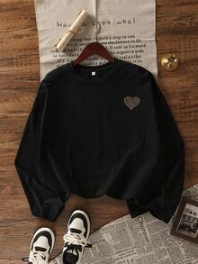 2025 Autumn New Fashion Casual Loose Long T-Shirt Women, Letter Print Long Sleeve Tops, Street Korean Style