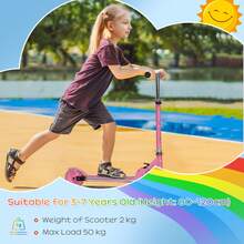 HOMCOM Kids Scooter With Lights, Music, Adjustable Height, Foldable Frame, LED Wheels, For Ages 3-7 Years - Pink - Pink - View 7