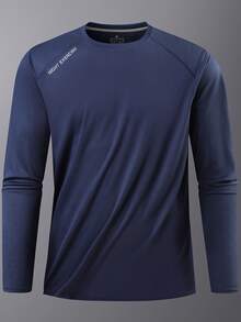 Men's Thin Compression Long Sleeve Workout Shirt, Moisture Wicking, Breathable, Suitable For Running, Training, For Fall