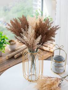 6/18 Pcs Artificial Grass Plants Wheatgrass Fake Grass Shrubs Plastic Grass Onion Grass Flowers UV Resistant Plants Bohemian Home Table Decor Rustic Farmhouse Party Home DIY Crafts Patio Flower Garden Farmhouse Flower Arrangements Table Centrepieces - Coffee Brown - View 10