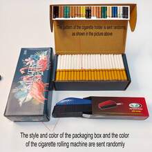 Medium-Sized Cigarette Paper + Cigarette Rolling Machine Cigarette Holder Diameter 65 Mm (0.25 In) 400 Cigarettes (2 Boxes) Empty Cigarette Tube With Filter Paper Material Creative Mini Cigarette Tube DIY Cigarette Accessory Includes Filter And Empty Cigarette Butt Compatible With Cigarettes (Packed In A Thick, Three-Layer, Pressure-Resistant Paper Box) - Multicolor - View 4