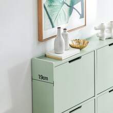 SoBuy 4 Flip-Drawers Shoe Cabinet Shoe Rack Shoe Storage Cupboard Organizer Unit Light Green W100 X D19 X H90cm FSR100-GR - Green - View 10