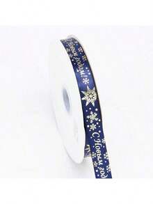Merry Christmas! 2cm Polyester Ribbon With Gold Foil Stamping, Christmas Gift Wrapping Ribbon, Christmas Gift Decoration Ribbon