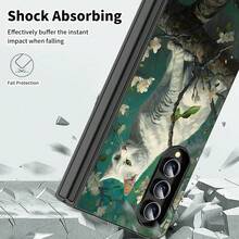 Floral, Animal And Galaxy Print Pattern Foldable Phone Case Compatible With Sam Galaxy Z Flip 3 4 5 6 7 Folding Case Design For Moto Razr 40 50 60 Ultra Cute Phone Case For Girl And Women - Hoa mèo trắng - Xem 5
