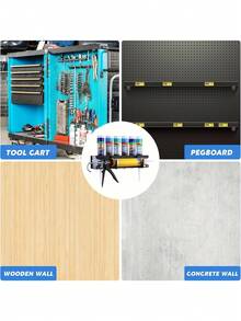 Soporte para pistola de calafateo - Base horizontal organizador de sellador con estantes prácticos, montado en la pared para el garaje y el espacio de trabajo