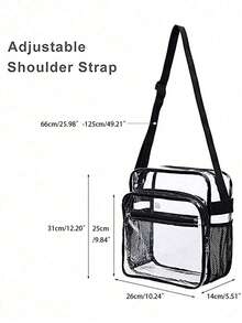 Clear Bag Stadium Approved, Clear Crossbody Messenger Shoulder Bag With Adjustable Strap For Concerts, Sports Events, Stadium Approved 12 X 12 X 6 Clear Transparent Purse Bag For Concerts Sports Events Festivals ,Fashionable Transparent, Clear Waterproof Bag For Women, Perfect For Summer, Vacation & Beach, Waterproof, Sandproof Transparent Bag, Beach Sports Picnic Snacks Clear Purse For Women - Clear - View 4